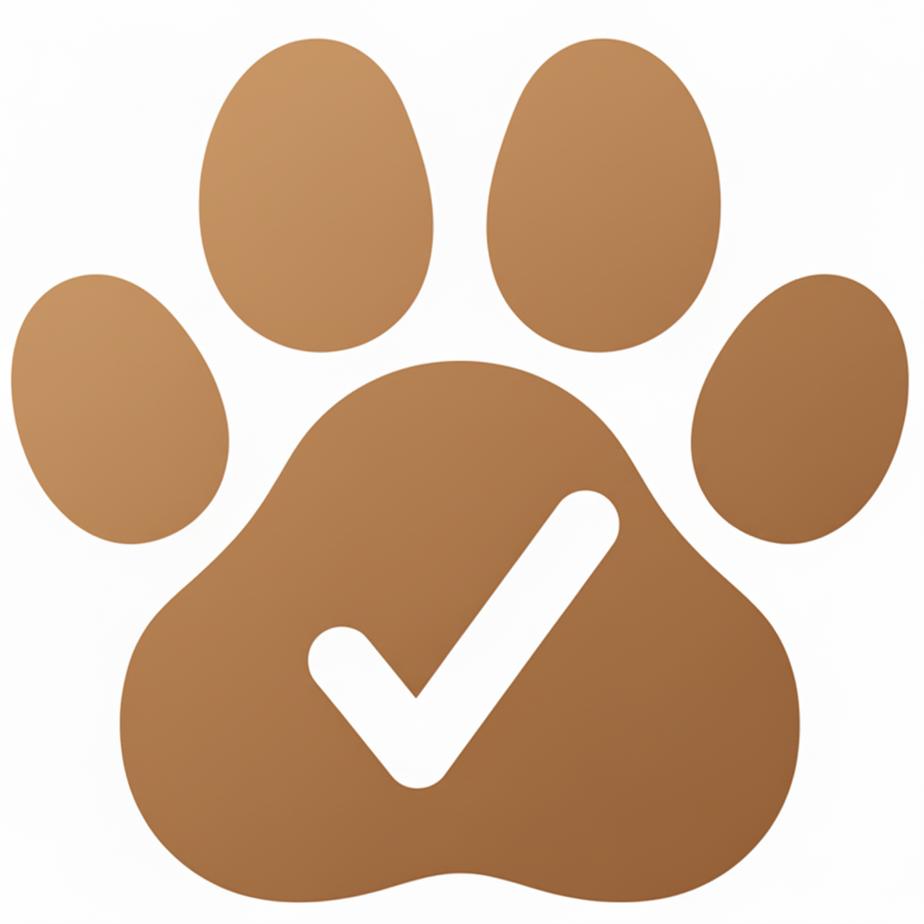 Génère moi une icône pour le texte suivant : "testé et validé par nos chiens". L'icône doit être simple